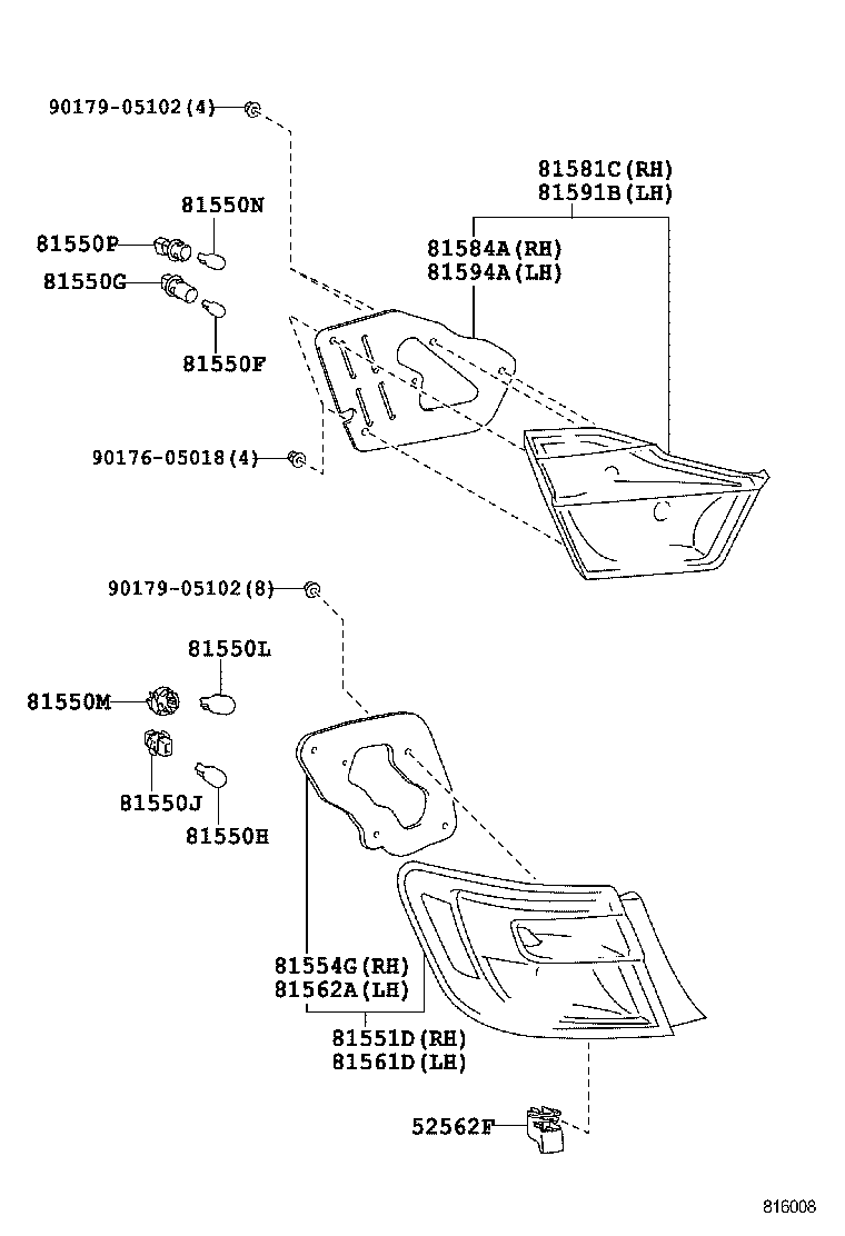  CAMRY AURION HV ARL |  REAR COMBINATION LAMP