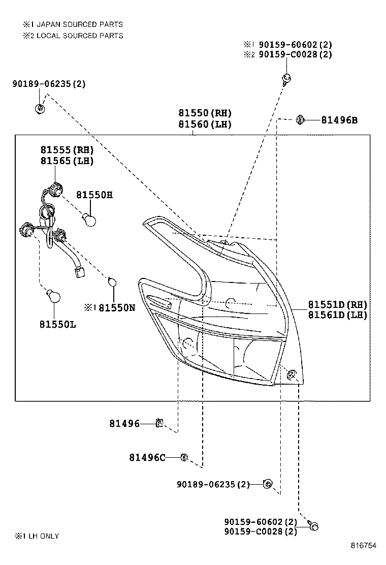  YARIS |  REAR COMBINATION LAMP