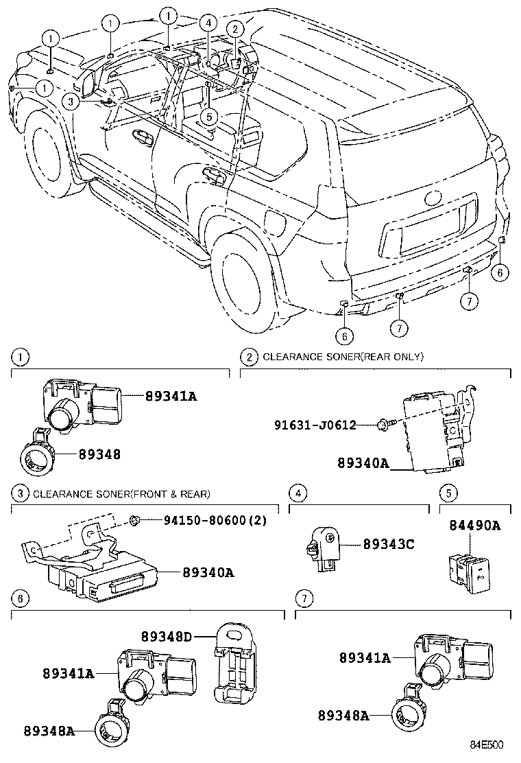  LAND CRUISER PRADO |  CLEARANCE BACK SONAR