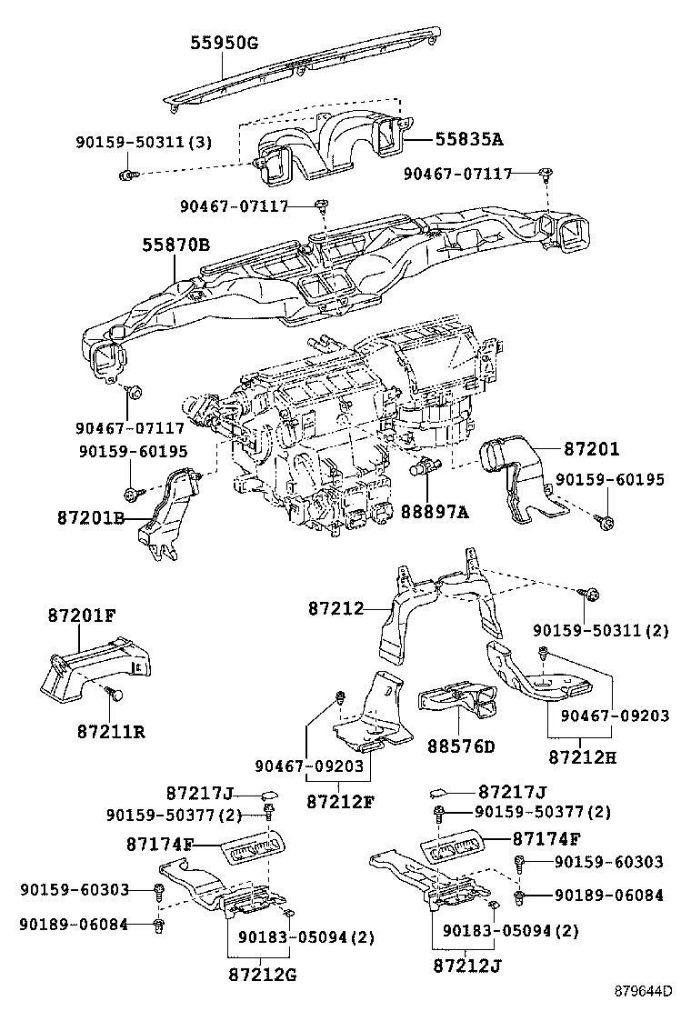  LAND CRUISER 200 |  HEATING AIR CONDITIONING CONTROL AIR DUCT