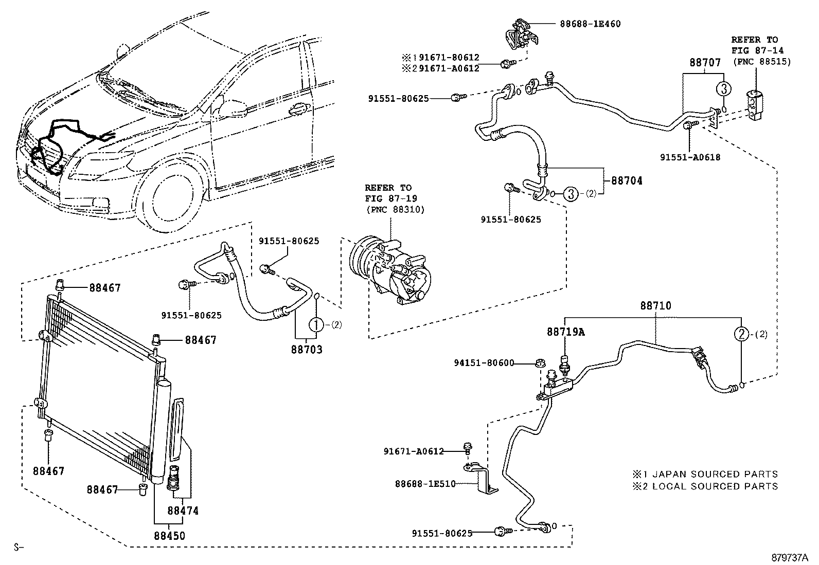  COROLLA |  HEATING AIR CONDITIONING COOLER PIPING