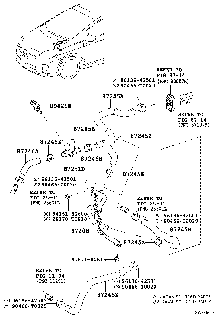  PRIUS |  HEATING AIR CONDITIONING WATER PIPING