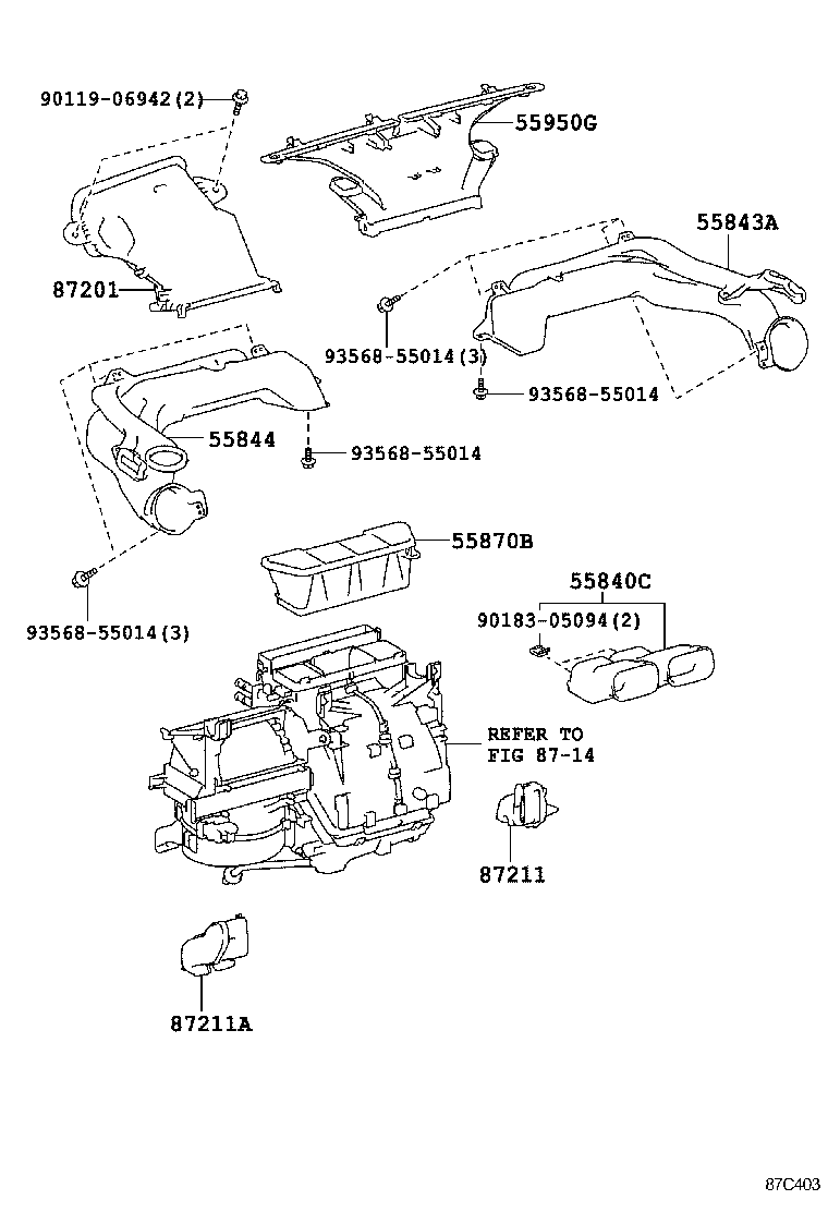  YARIS |  HEATING AIR CONDITIONING CONTROL AIR DUCT