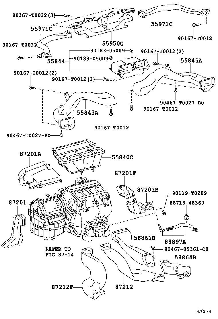  CAMRY HYBRID ASIA |  HEATING AIR CONDITIONING CONTROL AIR DUCT