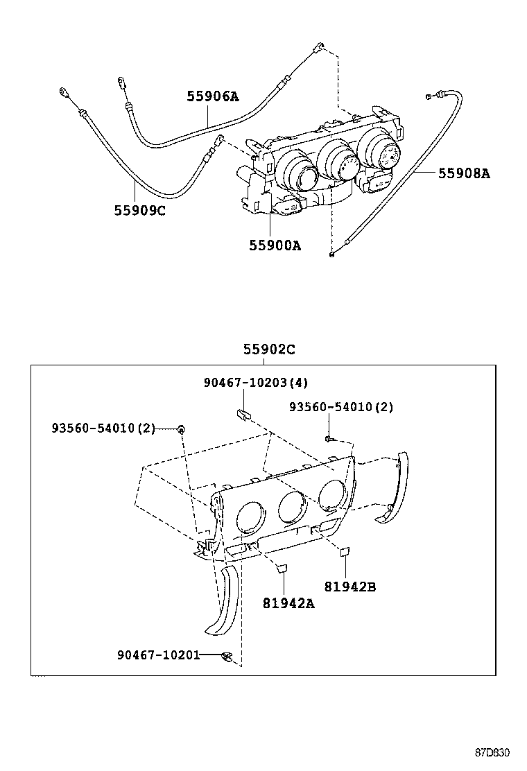  YARIS |  HEATING AIR CONDITIONING CONTROL AIR DUCT