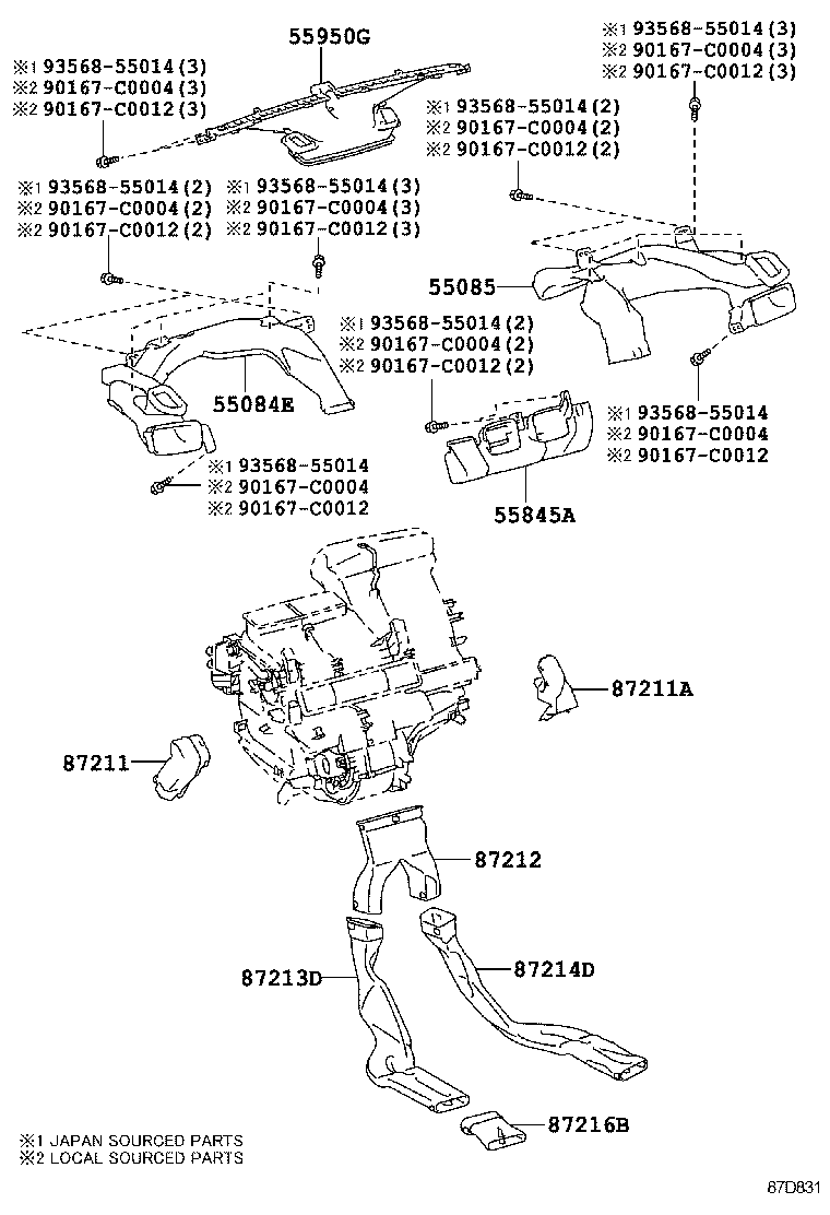  YARIS |  HEATING AIR CONDITIONING CONTROL AIR DUCT