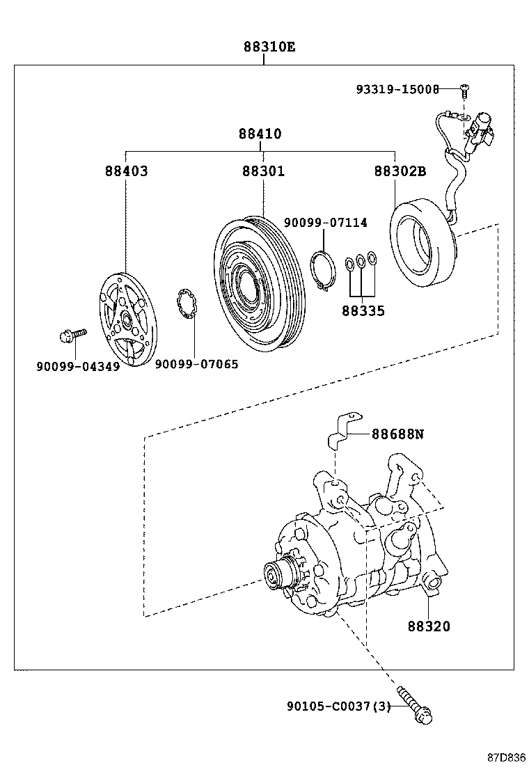  YARIS |  HEATING AIR CONDITIONING COMPRESSOR