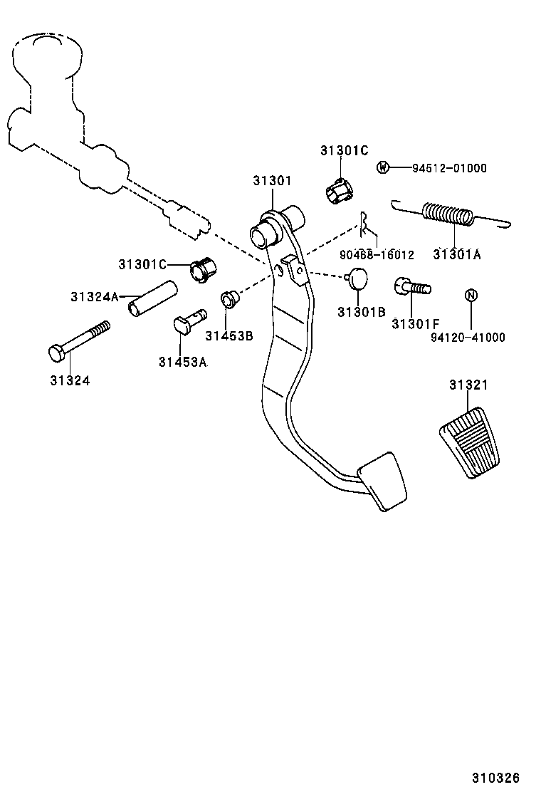  HILUX 2WD |  CLUTCH PEDAL FLEXIBLE HOSE