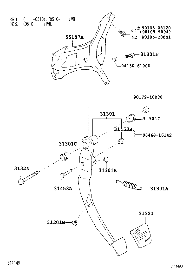  VIOS SOLUNA VIOS |  CLUTCH PEDAL FLEXIBLE HOSE