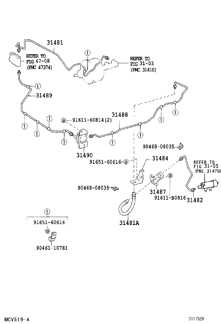  COASTER |  CLUTCH PEDAL FLEXIBLE HOSE