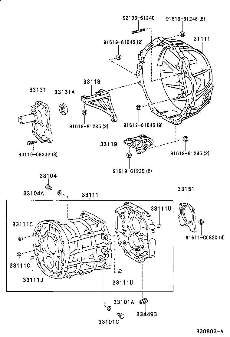  LAND CRUISER 100 |  CLUTCH HOUSING TRANSMISSION CASE MTM
