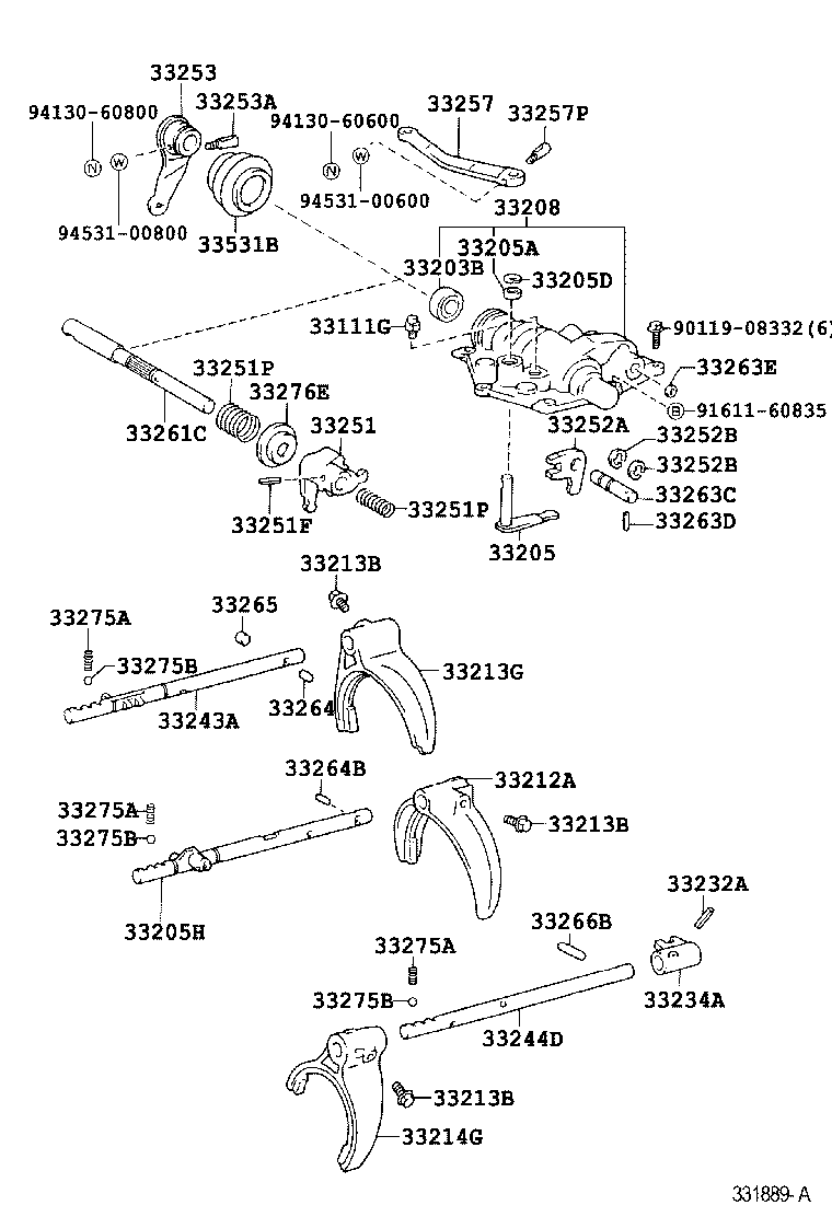  DYNA |  GEAR SHIFT FORK LEVER SHAFT MTM