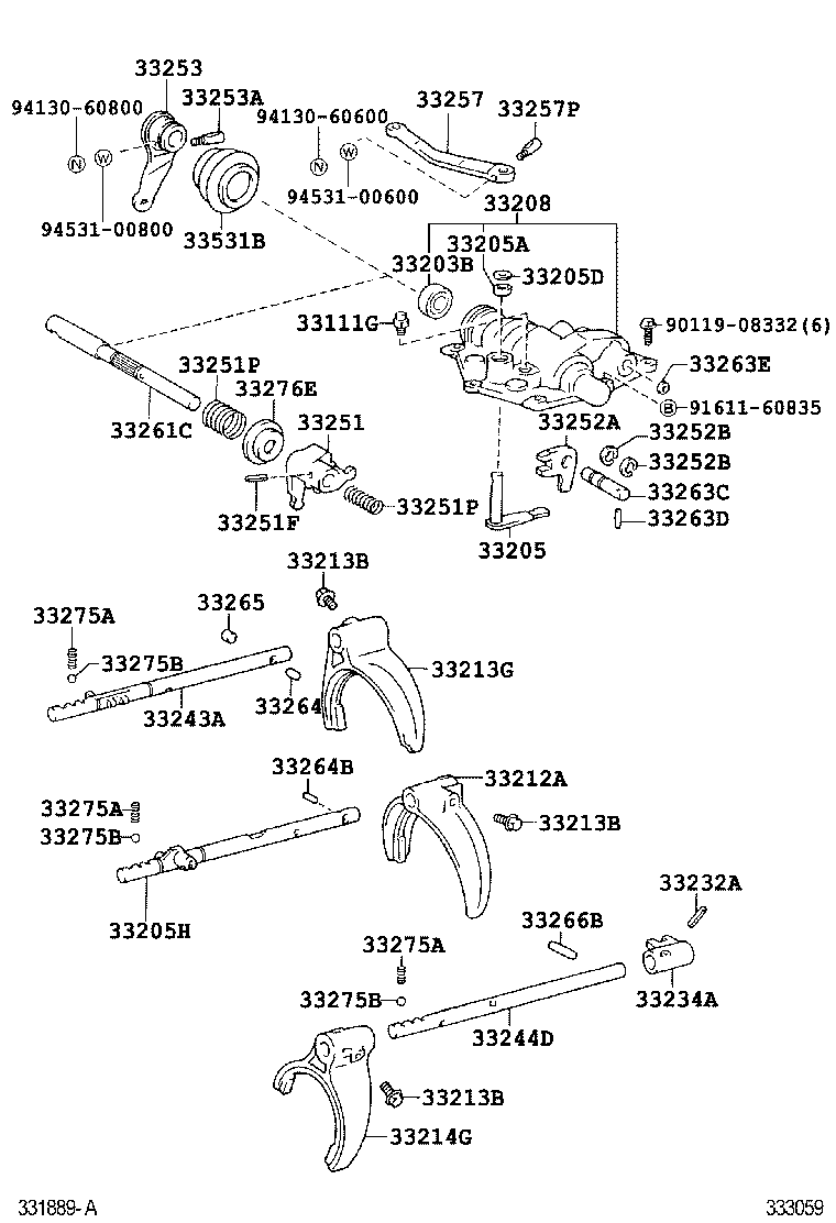  DYNA |  GEAR SHIFT FORK LEVER SHAFT MTM