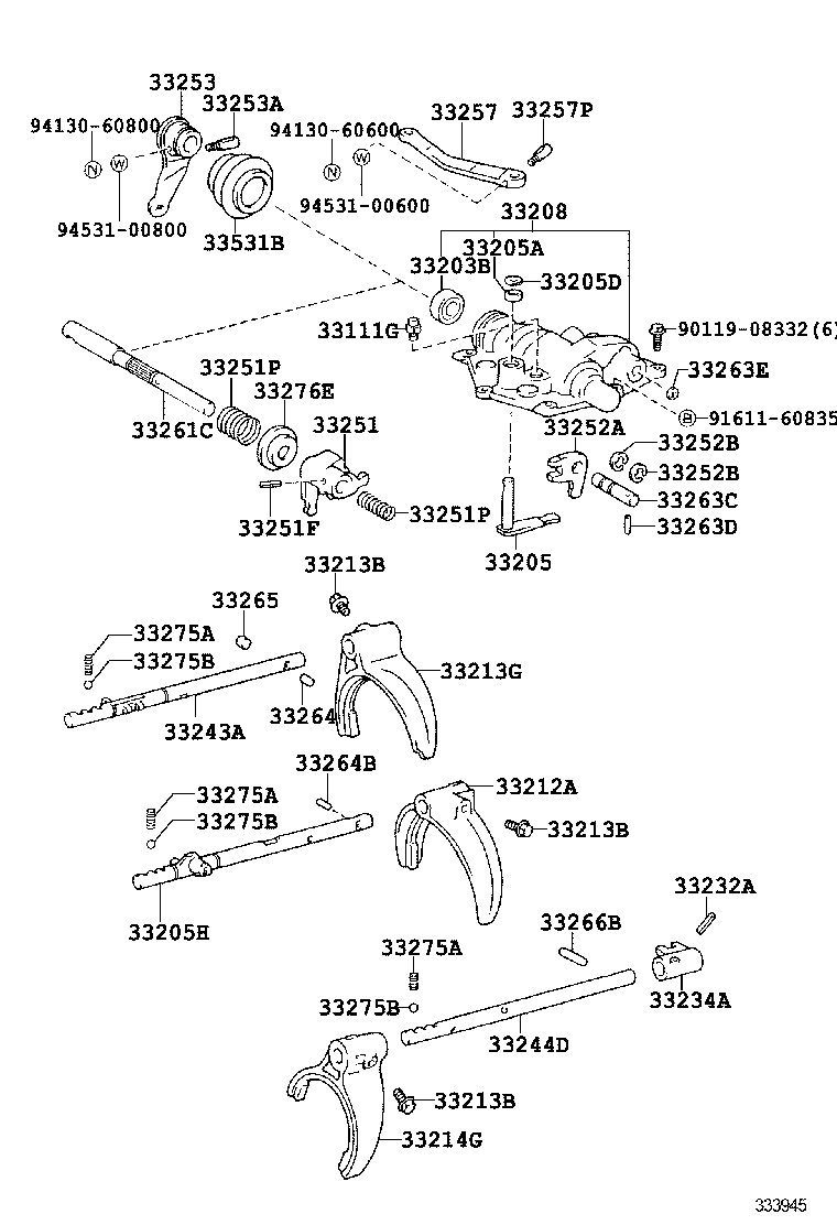  DYNA |  GEAR SHIFT FORK LEVER SHAFT MTM