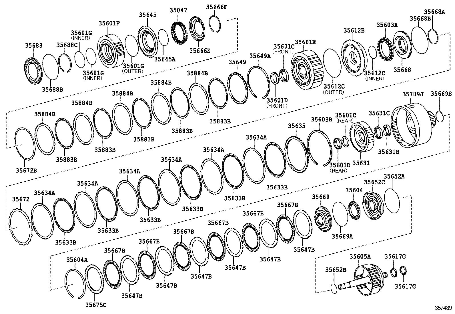  LS460 460L |  BRAKE BAND MULTIPLE DISC CLUTCH ATM