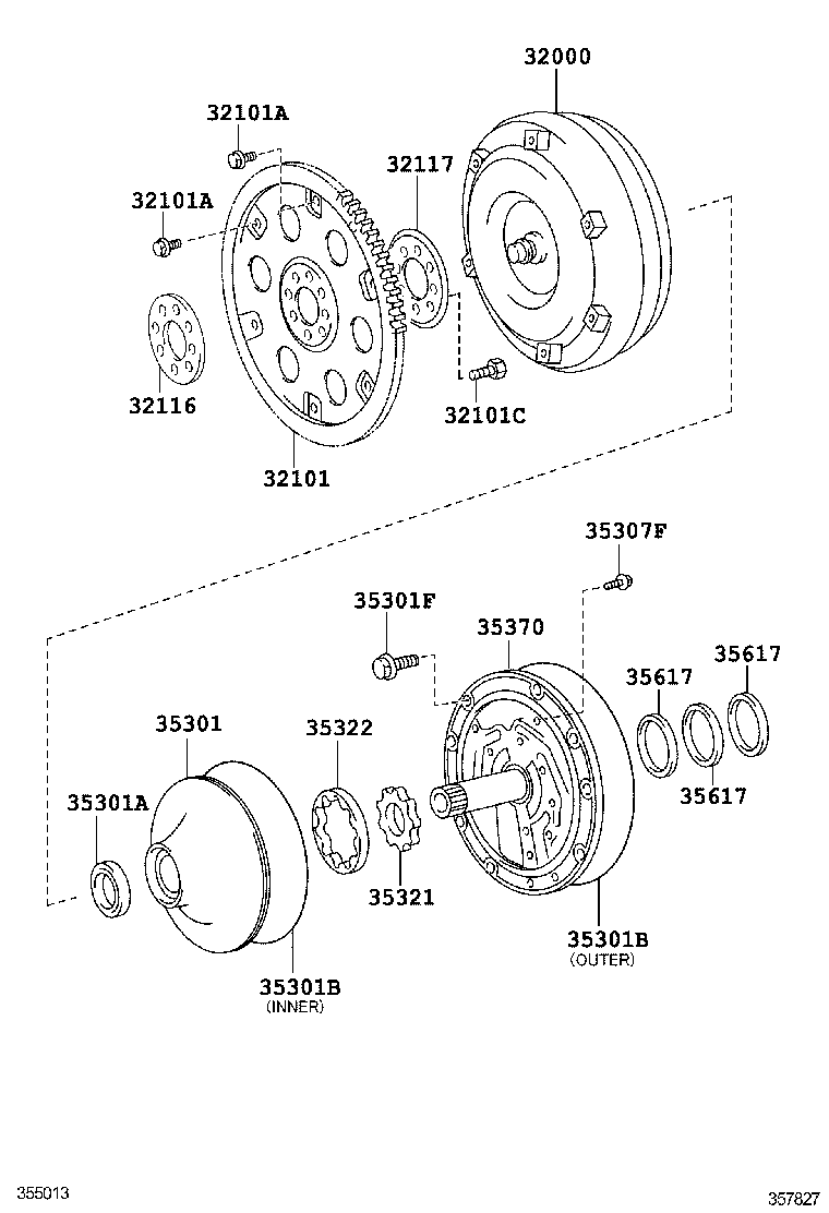  IS250 350 2 D |  TORQUE CONVERTER FRONT OIL PUMP CHAIN ATM