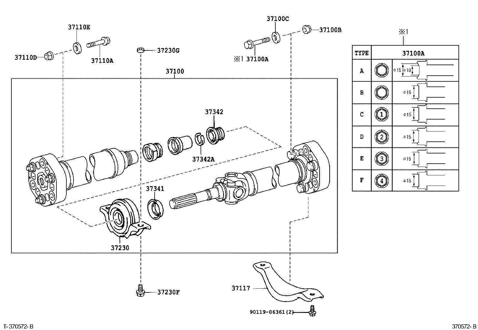  LS460 460L |  PROPELLER SHAFT UNIVERSAL JOINT