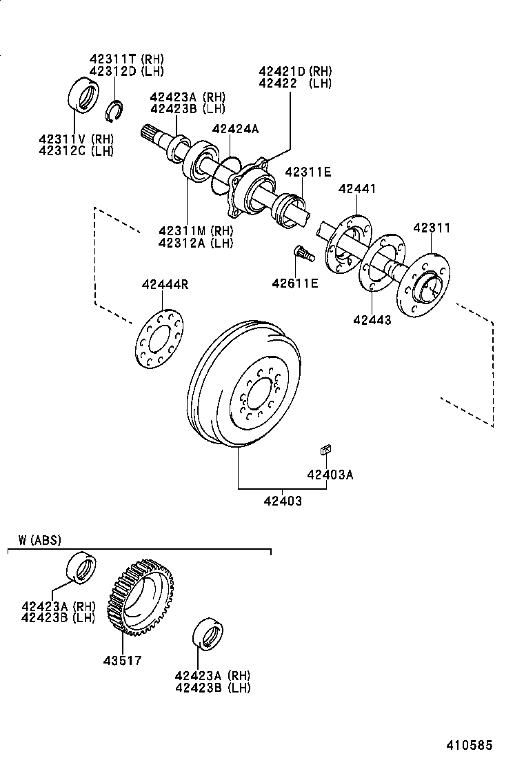  HILUX |  REAR AXLE SHAFT HUB