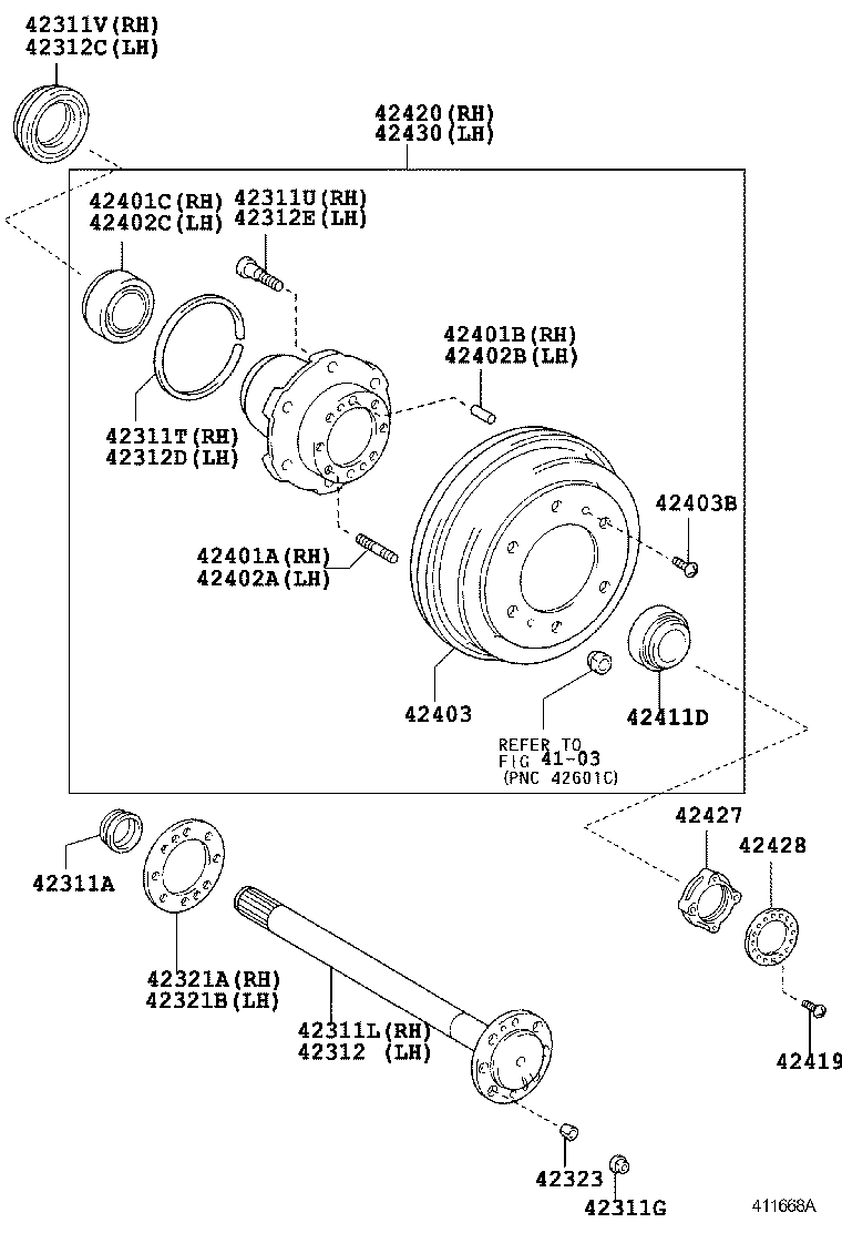  DYNA |  REAR AXLE SHAFT HUB