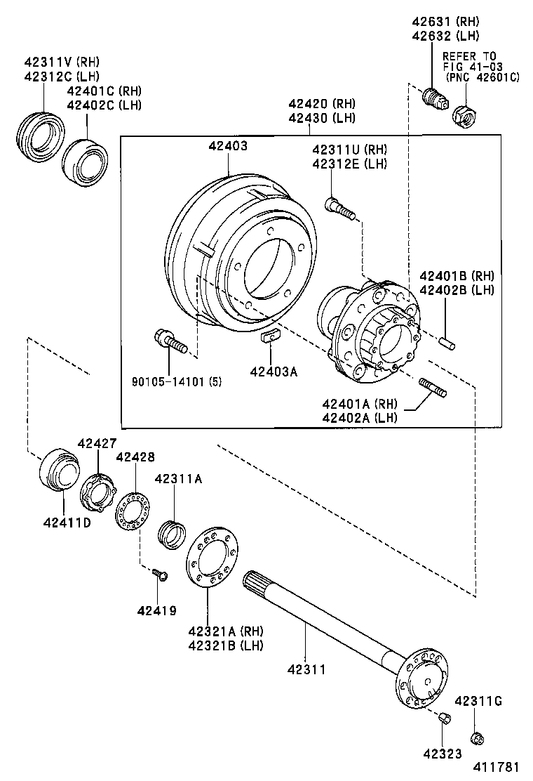  DYNA |  REAR AXLE SHAFT HUB