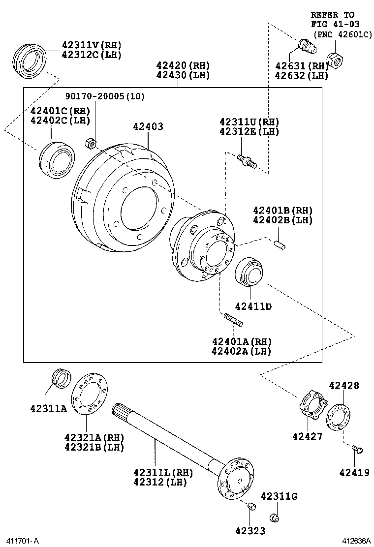  DYNA |  REAR AXLE SHAFT HUB