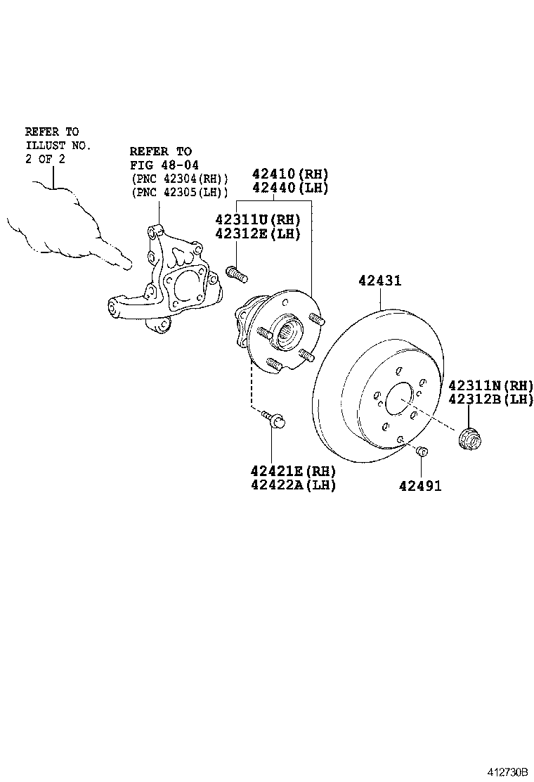  HIGHLANDER KLUGER |  REAR AXLE SHAFT HUB