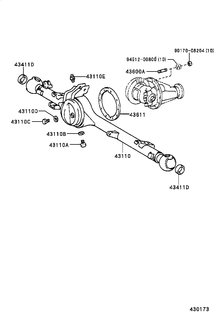  HILUX 4RUNNER |  FRONT AXLE HOUSING DIFFERENTIAL
