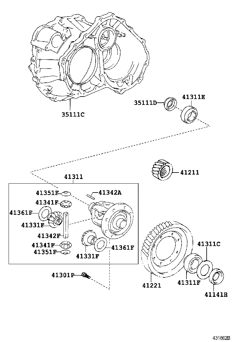  HIGHLANDER KLUGER |  FRONT AXLE HOUSING DIFFERENTIAL
