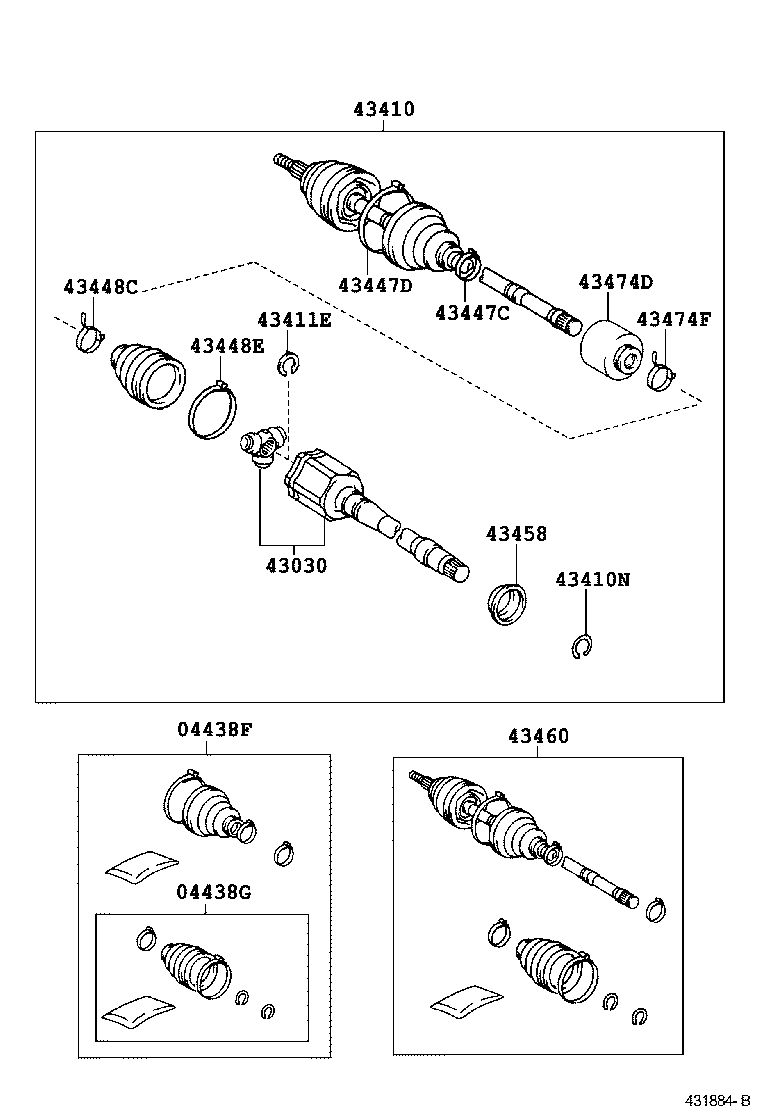  HIGHLANDER KLUGER |  FRONT DRIVE SHAFT