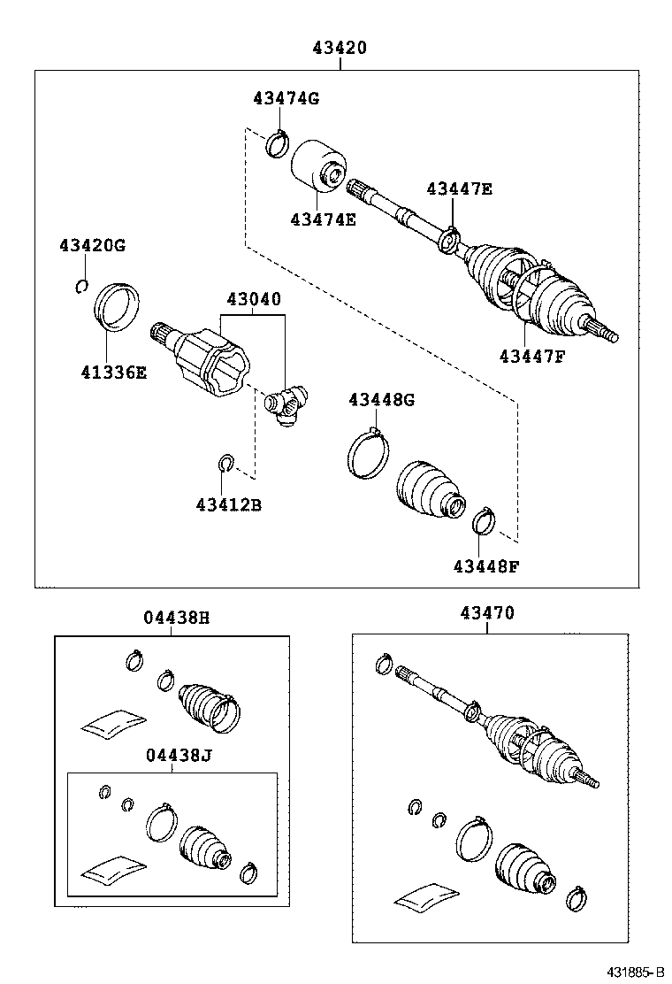  HIGHLANDER KLUGER |  FRONT DRIVE SHAFT