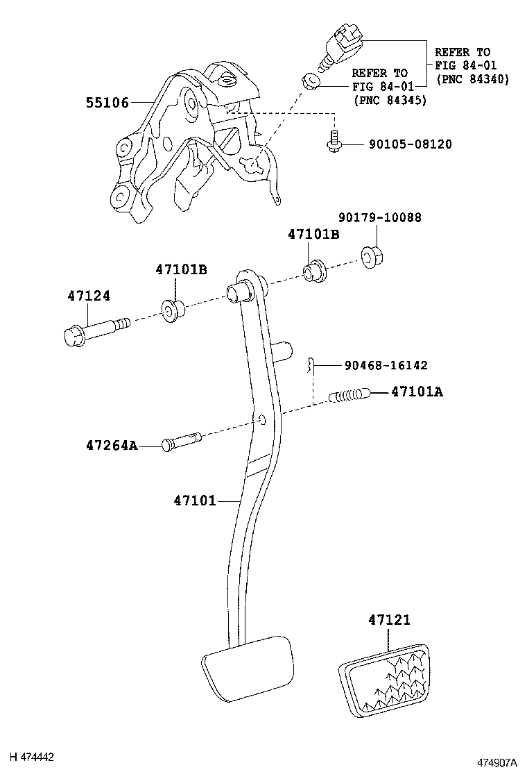  YARIS |  BRAKE PEDAL BRACKET