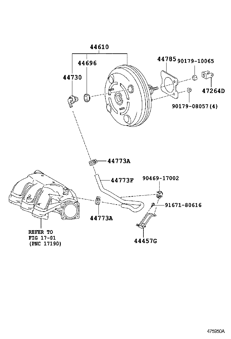  HIGHLANDER KLUGER |  BRAKE BOOSTER VACUUM TUBE