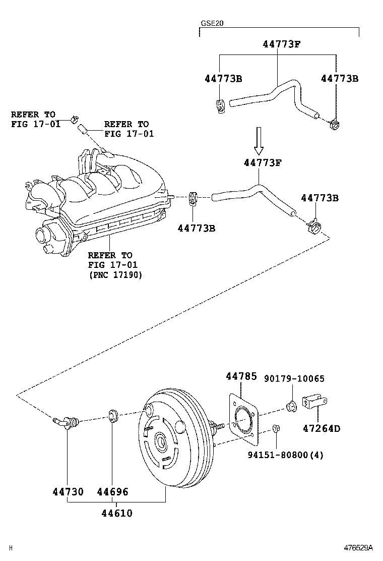  IS250 300 |  BRAKE BOOSTER VACUUM TUBE