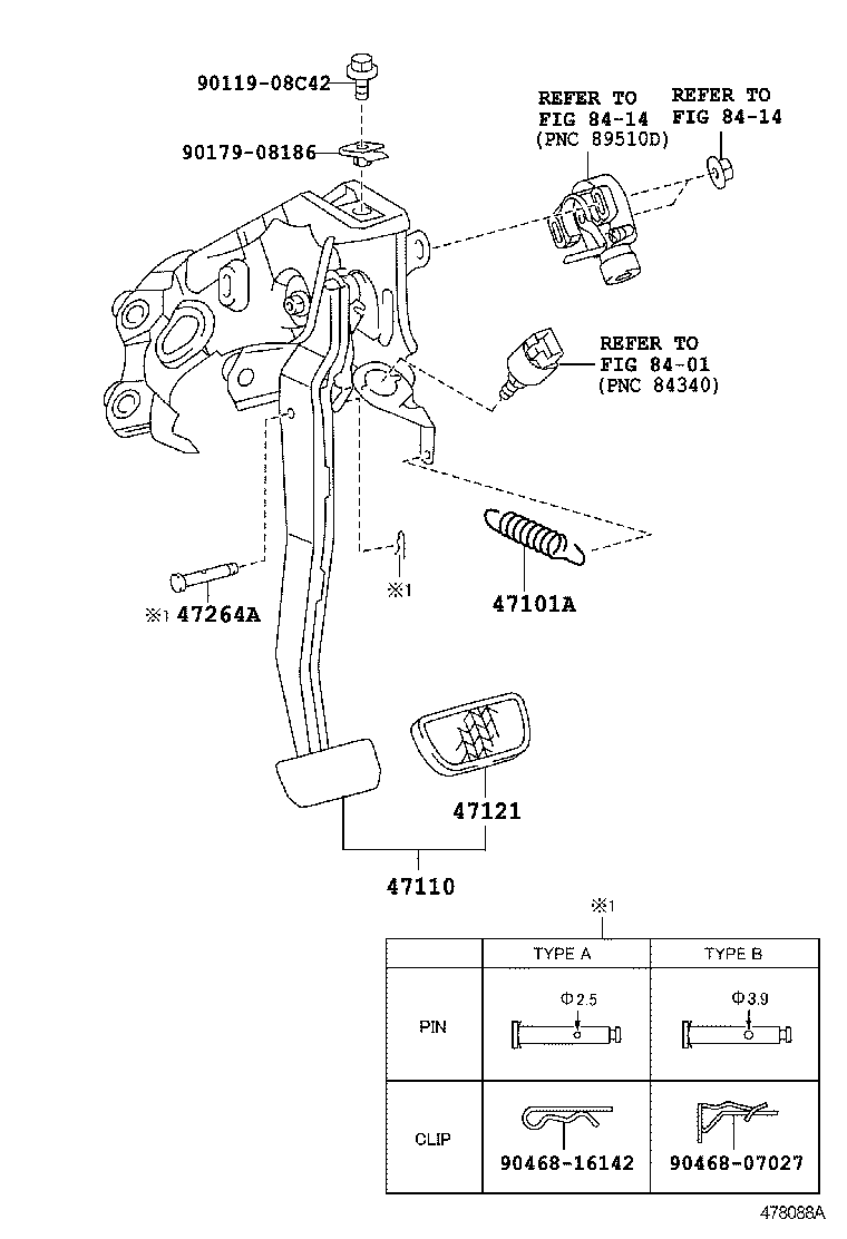  PRIUS PLUG IN HBD |  BRAKE PEDAL BRACKET