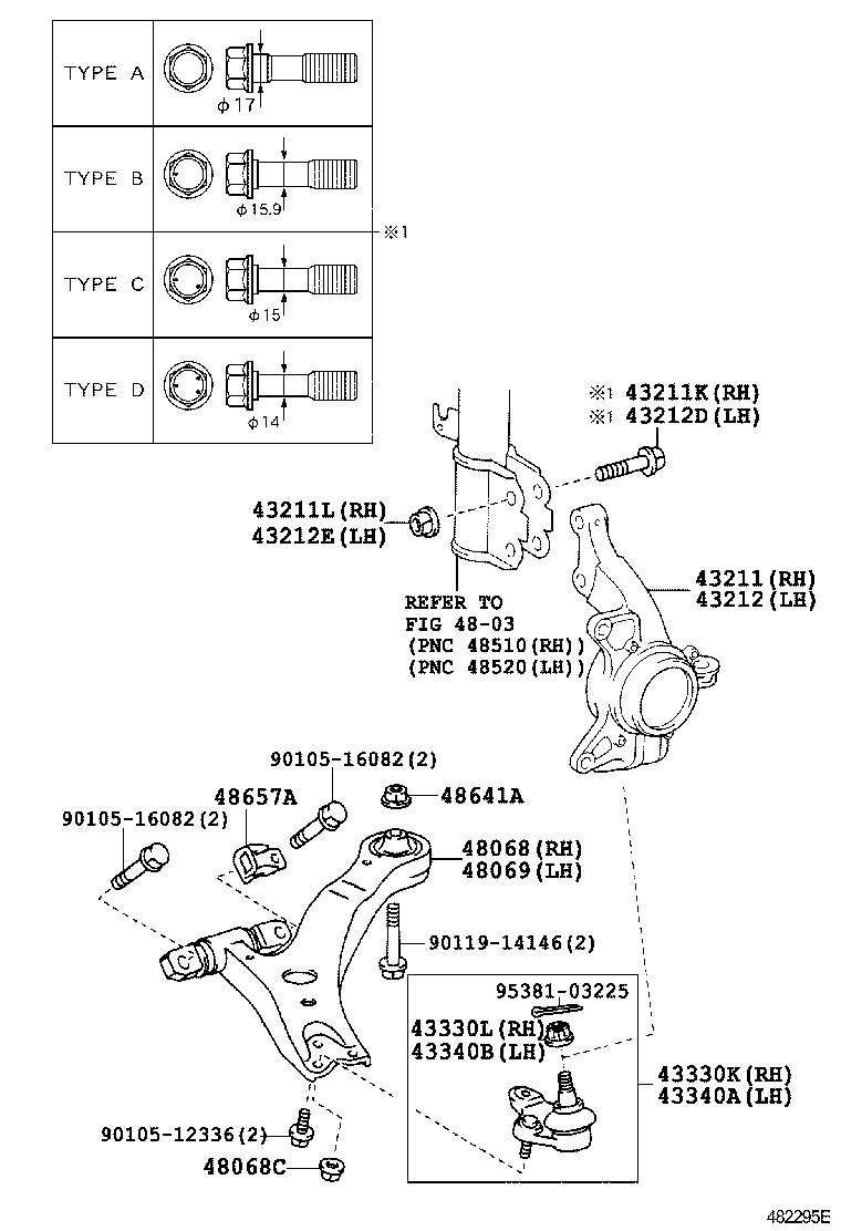  ES240 350 |  FRONT AXLE ARM STEERING KNUCKLE