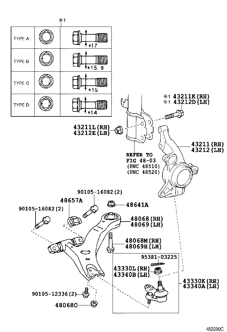  CAMRY HYBRID ASIA |  FRONT AXLE ARM STEERING KNUCKLE