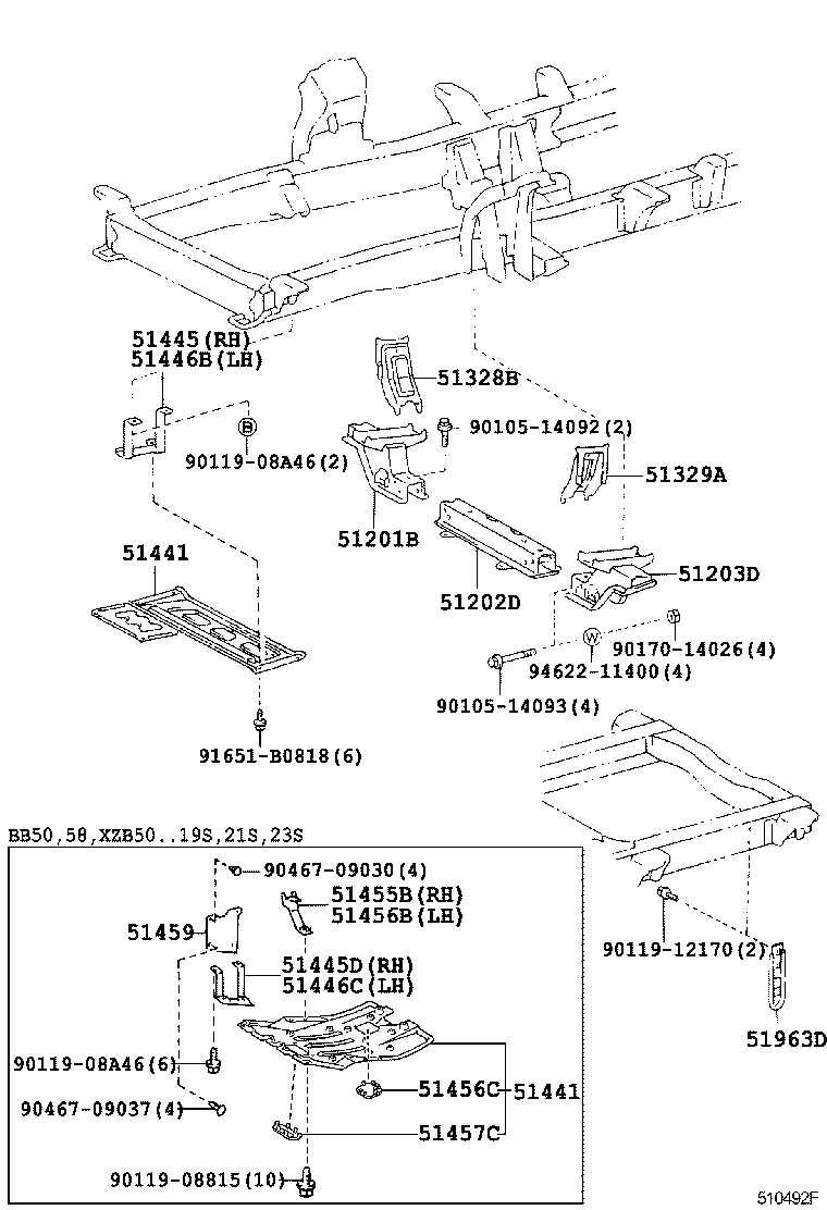  COASTER |  SUSPENSION CROSSMEMBER UNDER COVER