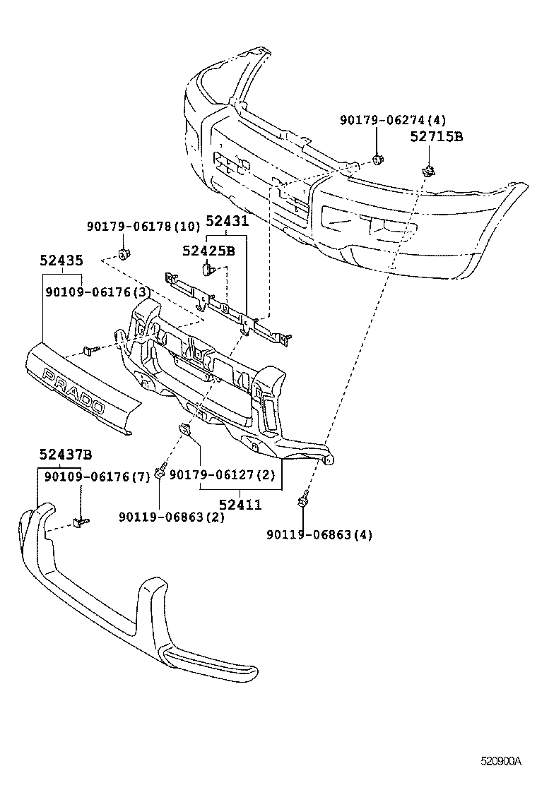  LAND CRUISER PRADO |  FRONT BUMPER BUMPER STAY