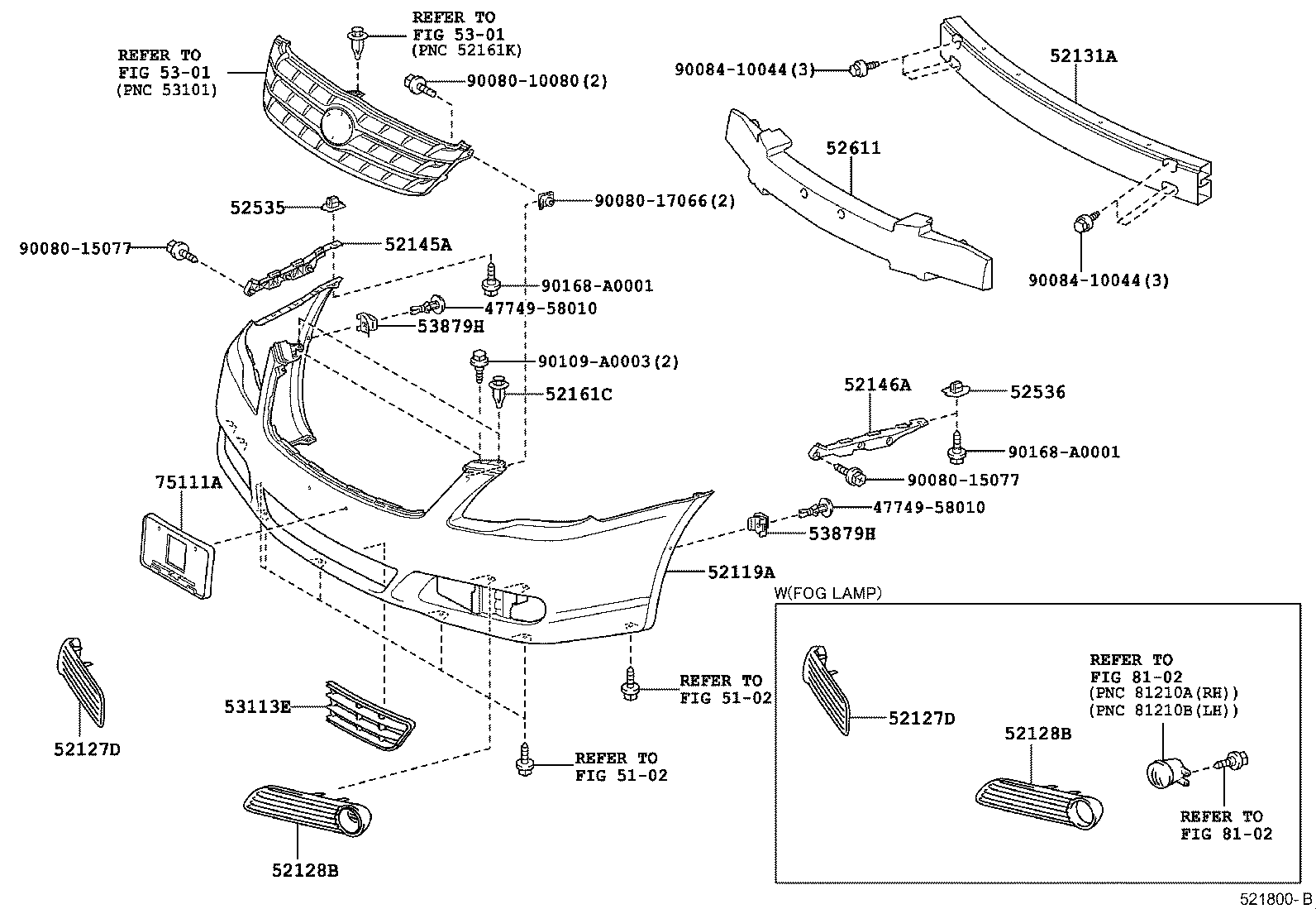  AVALON |  FRONT BUMPER BUMPER STAY