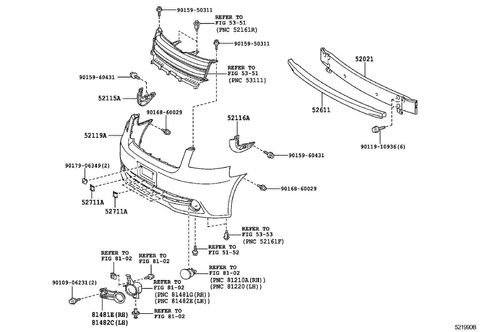  NOAH |  FRONT BUMPER BUMPER STAY