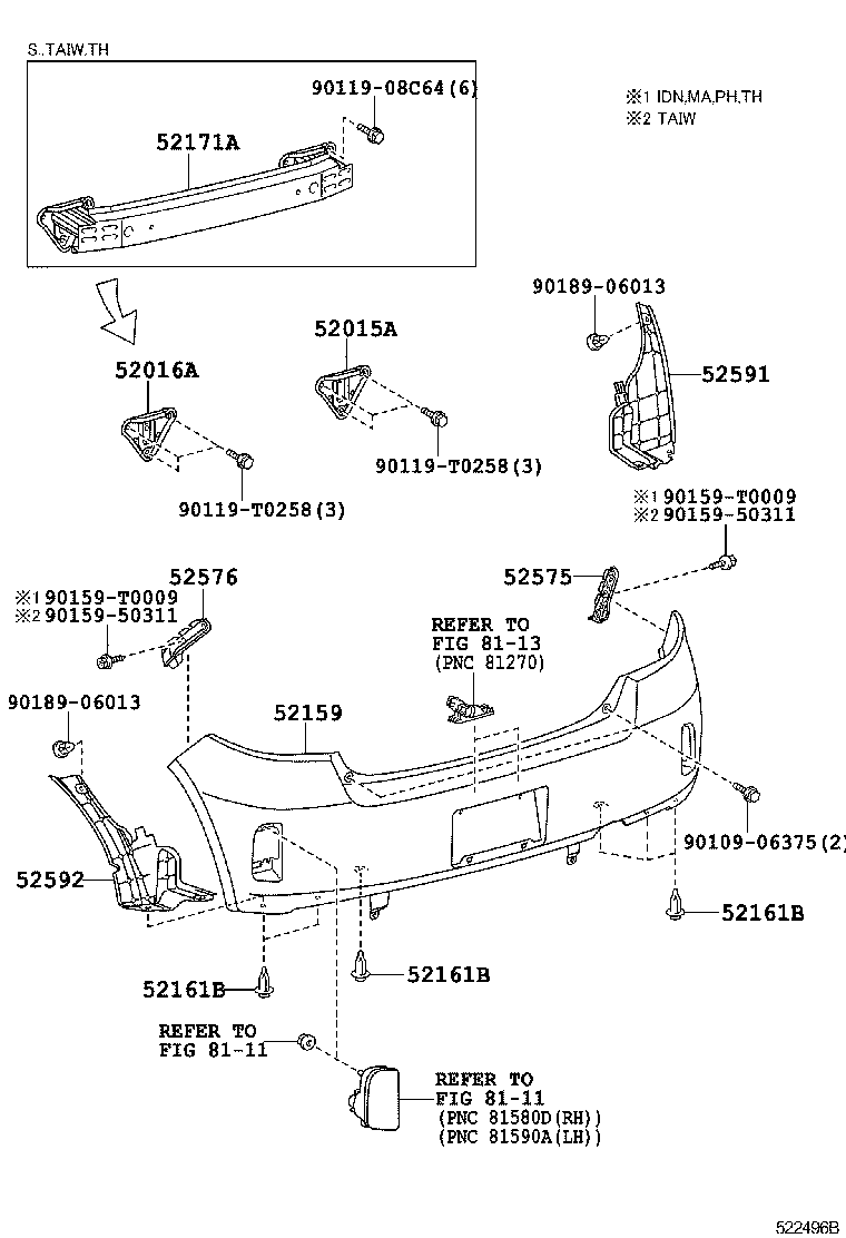 YARIS ASIA |  REAR BUMPER BUMPER STAY