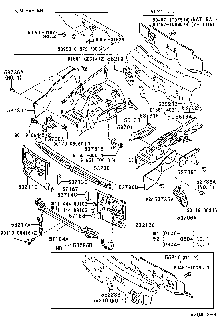  HILUX 4RUNNER |  FRONT FENDER APRON DASH PANEL