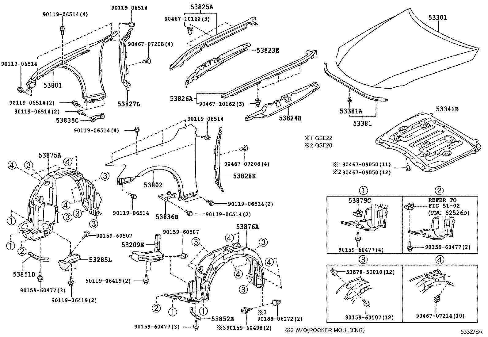  IS250 300 |  HOOD FRONT FENDER