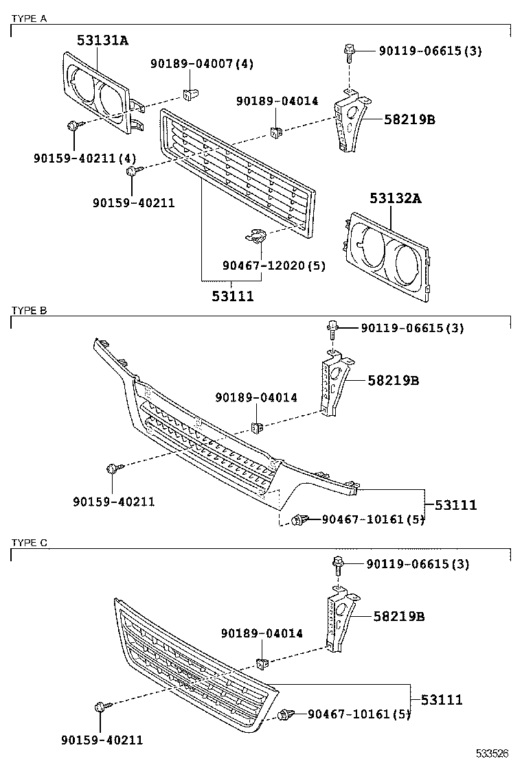  COASTER |  RADIATOR GRILLE