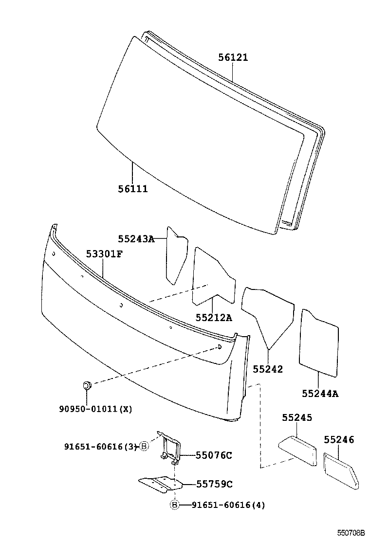  COASTER |  FRONT PANEL WINDSHIELD GLASS