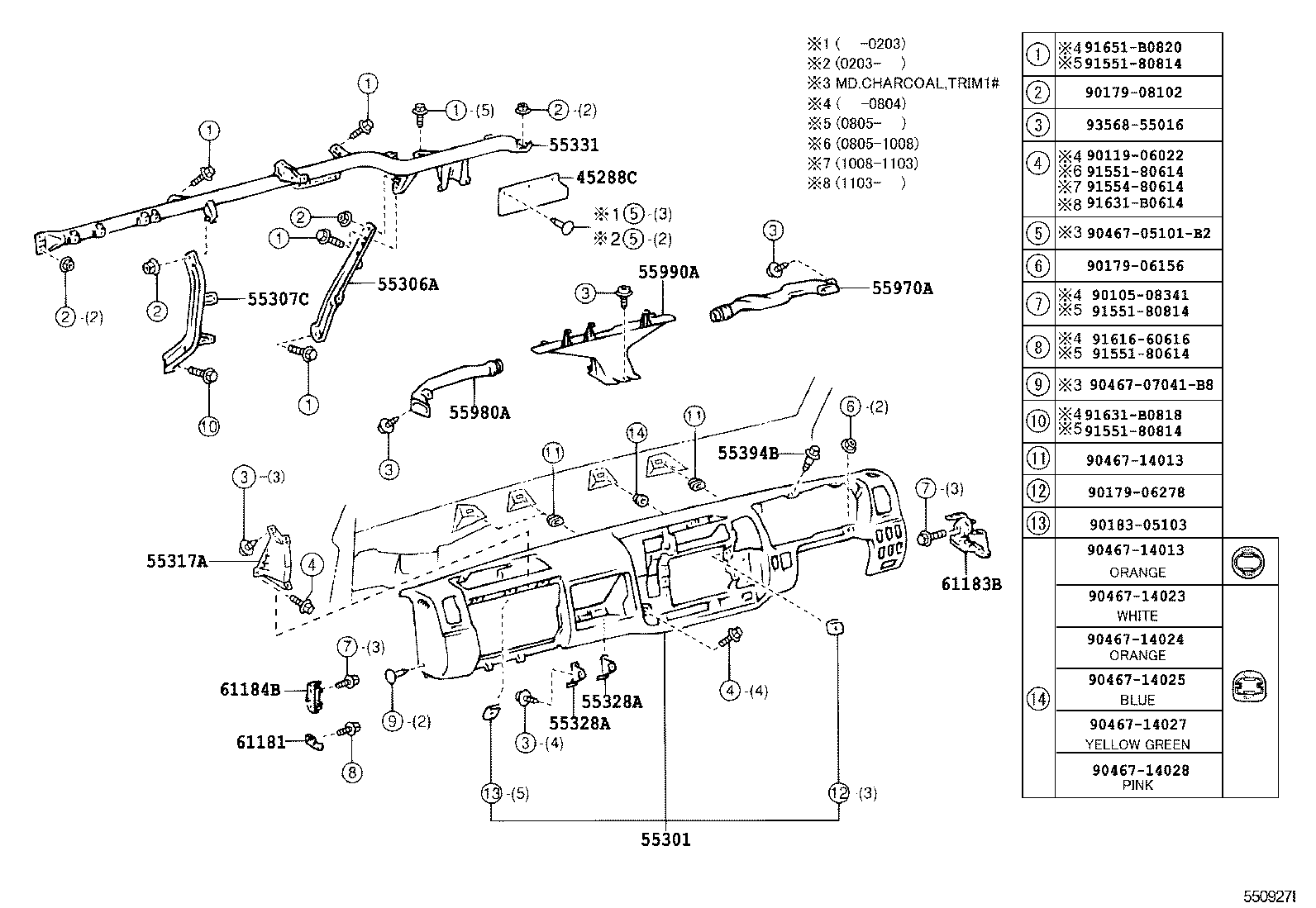  DYNA |  INSTRUMENT PANEL GLOVE COMPARTMENT