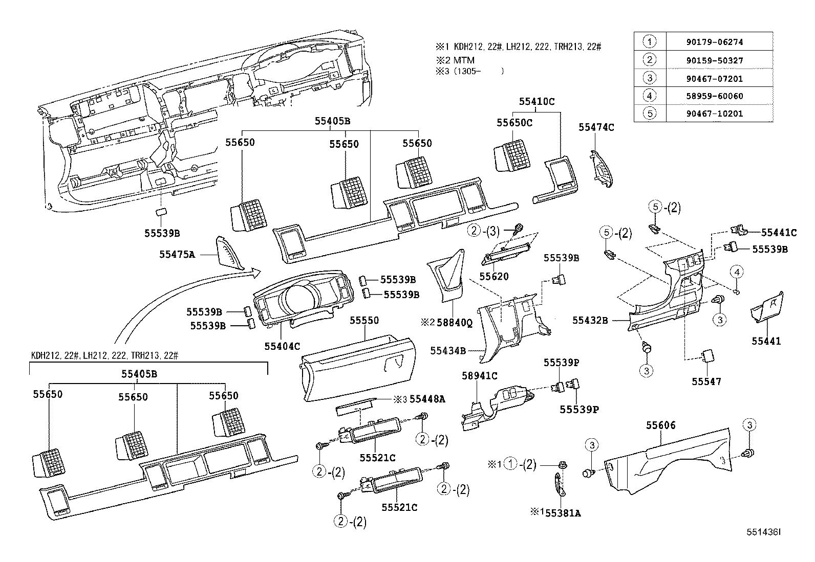  HIACE |  INSTRUMENT PANEL GLOVE COMPARTMENT