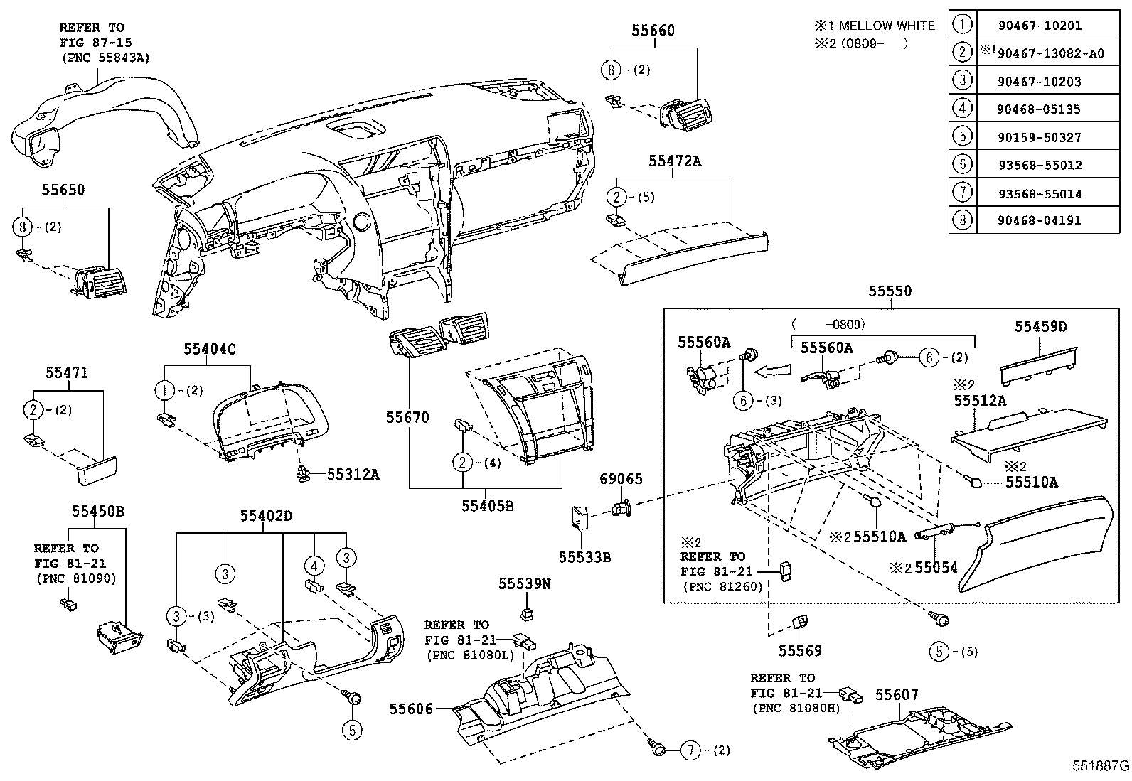  LS600H 600HL |  INSTRUMENT PANEL GLOVE COMPARTMENT