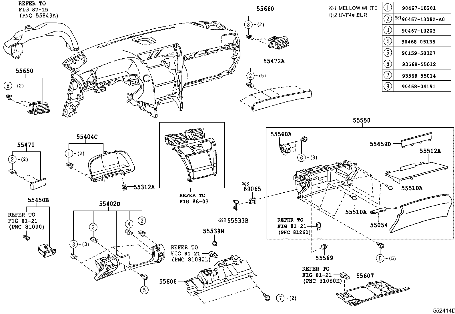  LS600H 600HL |  INSTRUMENT PANEL GLOVE COMPARTMENT