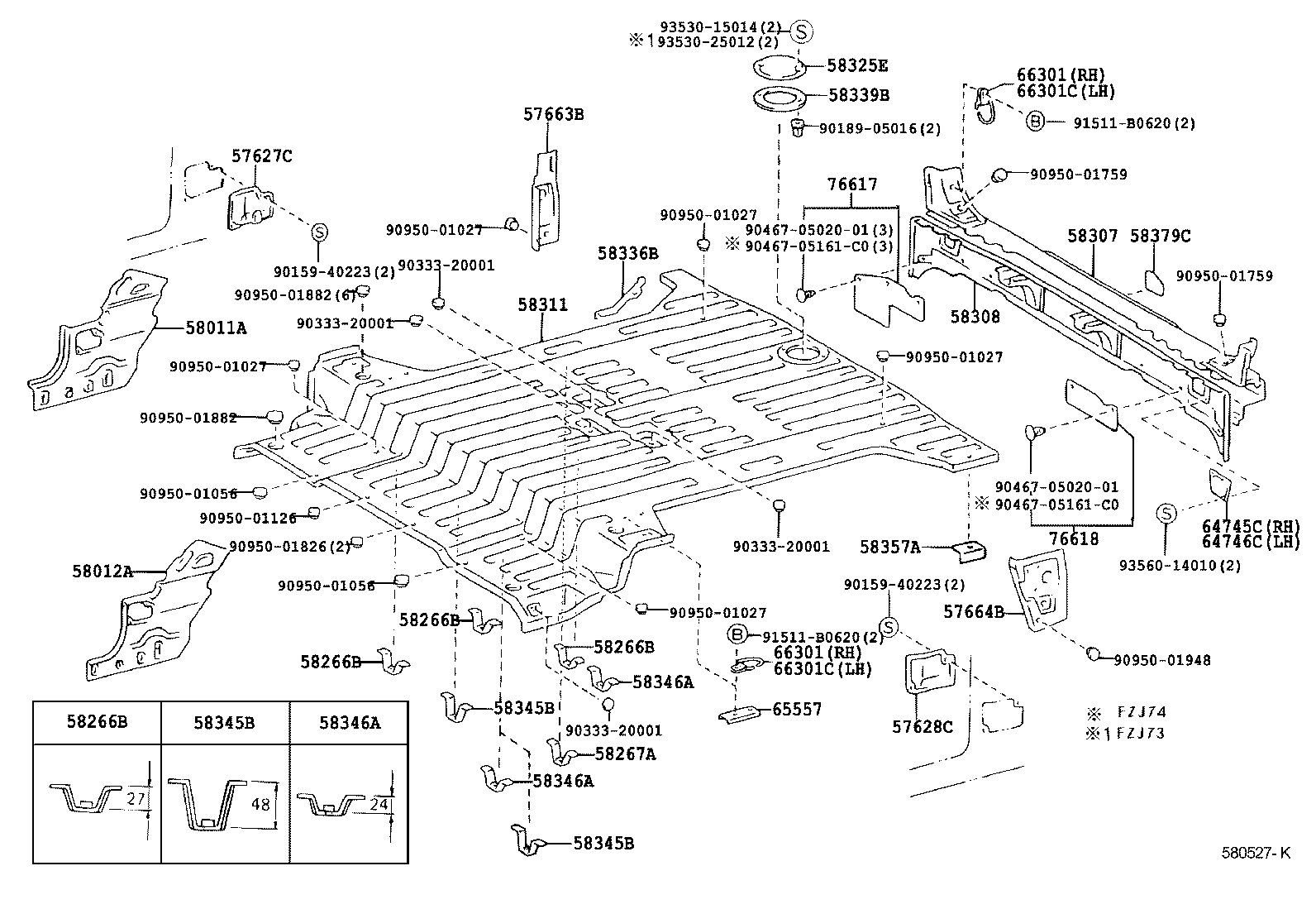  LAND CRUISER 70 |  REAR FLOOR PANEL REAR FLOOR MEMBER